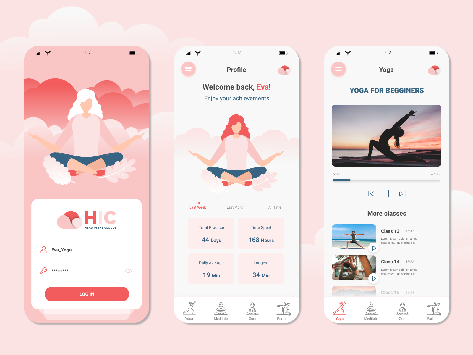 Head in the Clouds - Yoga & Meditation App Concept by Silvia Ivanova on ...