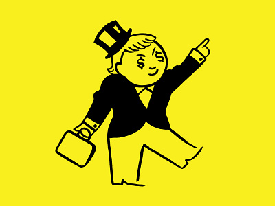Trump Monopoly man bankruptcy briefcase man monopoly sue top hat