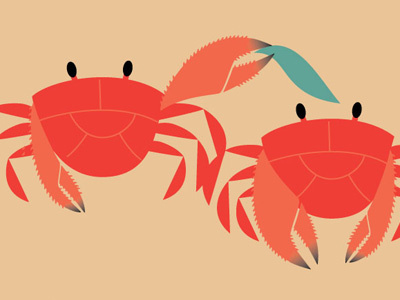 Holiday crabs ecard illustration