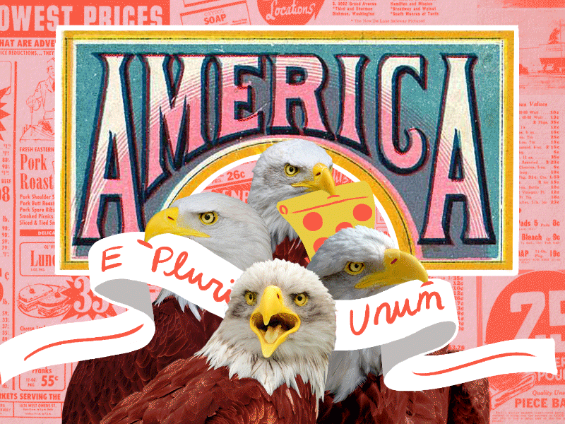 America! america bald eagle basic income eagle pizza ubi usa