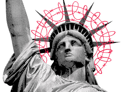Immigration america barbed wire immigration statue of liberty usa