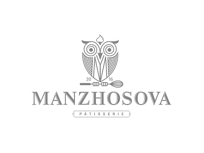 Logo for lokal patisserie in Kyiv branding logo design owl patisserie