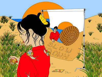 Slug life adobe beach editorial illustration illustrator motivation paint popart slow slug stayhome