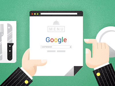 Google, What's for Dinner? blog design flat google illustration menu restaurants search