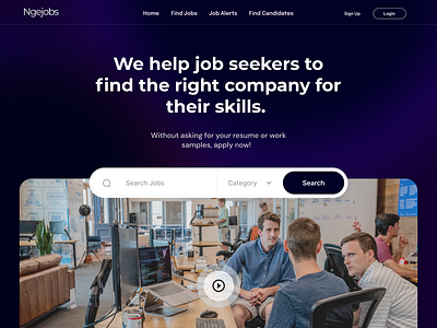 Ngejobs - Hero Landing Page 3d agency agency website animation branding design finds graphic design illustration jobs jobsfinder logo mobile app mobile design motion graphics ui ux