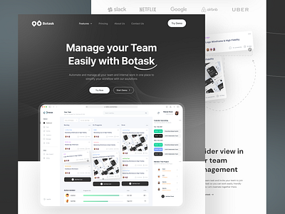 Botask Task Management Dashboard Concept 🔥 3d agency agency website animation branding dark design graphic design illustration landing page logo management mobile app mobile design motion graphics task task management ui ux web design