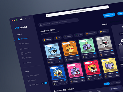NFT Robo Dashboard Concept - Dark Mode 🔥