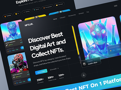 NFTLUR LANDING PAGE :) agency agency website artnft branding design illustration logo mobile app mobile design nft nftart ui ux