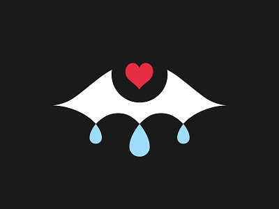 Crying Eye design eye heart logo love minimalist romance symbol tears vector vector illustration