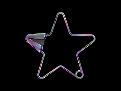 Star Pin design holographic illustration metal metallic pin silver star vector