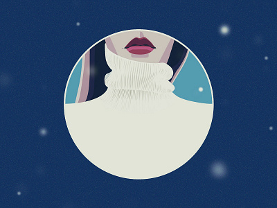 Winter Breath blue face fashion girl grain illuatration jumper lips lipstick snow snowflakes soft