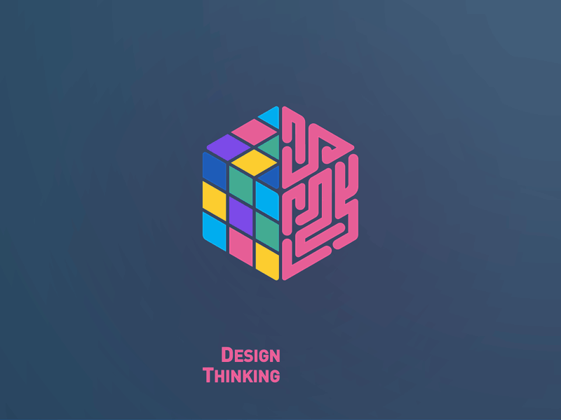 Design Thinking Logo brain colorful cube cute mind rubiks cube think thinking