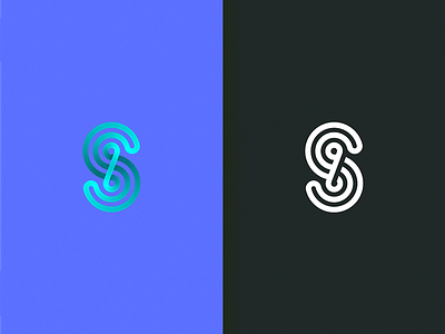 S S gradient letter line logo s symbol typo typography