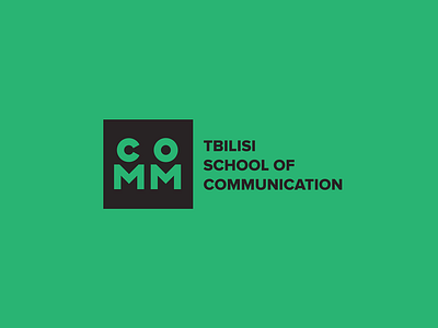 COMM School branding communication design minimal school school logo square type typographic logo