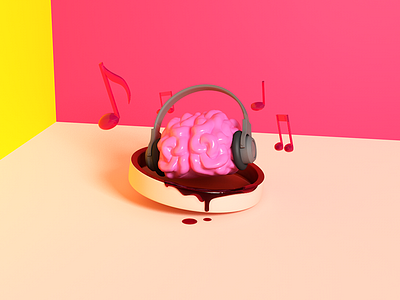 Rock brain blood brain c4d cerebral music musical nerve note rock