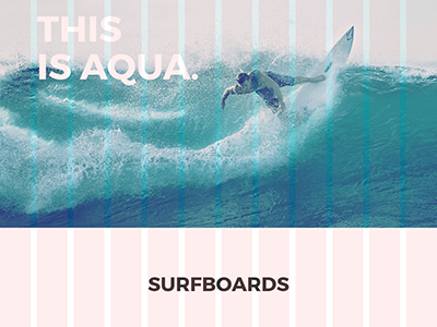 Aqua Surf One pager clean desktop. sleek grid modern one page responsive web design white