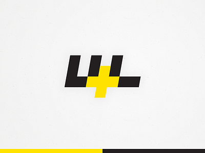 U+L Logo black fast graphic design logo logo design minimalist slanted yellow