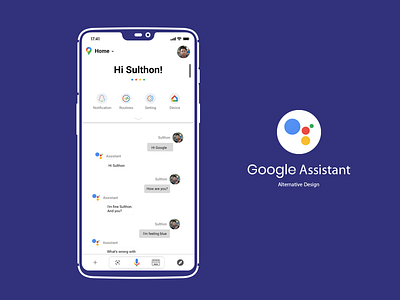Google Assistant Alternative Design android app design google google home ui