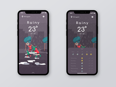 Simple Weather UI android app design ui ux