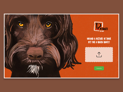 Daily UI 003: Petraits Upload Page animal art dailyui dailyui 003 dog dog illustration fun illustration orange pet ui uiux