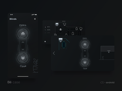 Blinds android black blinds cyberpunk futuristic hightech innovation ios iot mobile remote control smarthome smarthouse white