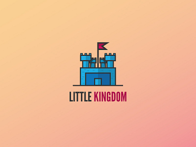 Little Kingdom blue castle illustration kingdom little logo red flag small
