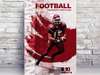 American Football Free Flyer Template american american football event flyer flyer flyer download flyer free flyer psd free flyer template free free psd flyer psd sports template template flyer templates