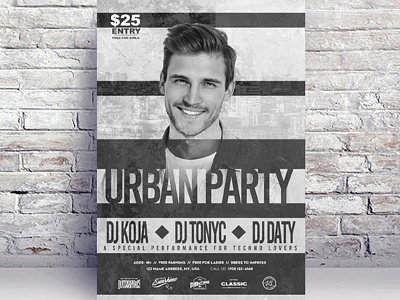 Concert Urban Party Flyer Poster Template concert flyer flyer psd free flyer template free night night party nightclub poster psd techno template template flyer templates