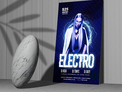 Electro Party Free Flyer Template