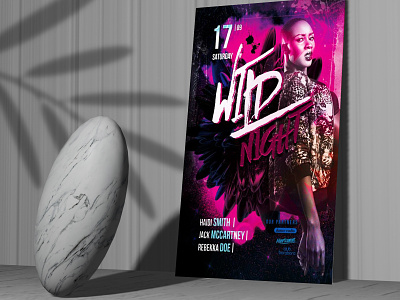 WILD NIGHT PARTY FREE FLYER TEMPLATE event flyer flyer flyer free flyer psd free flyer template free free psd flyer template template flyer templates