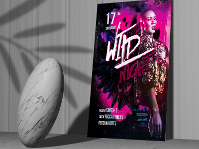 WILD NIGHT PARTY FREE FLYER TEMPLATE