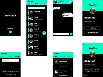 Prototype of UI of  a Chat App