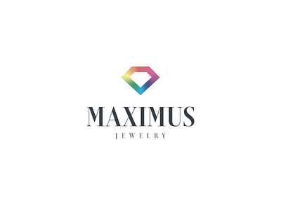 Logotype Maximus Jewelry branding diamond jewelry logo logotype rainbow