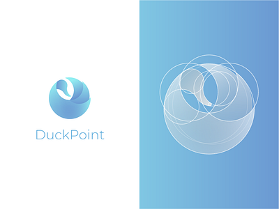 DuckPoint Logo bird blue brand branding construct design duck gradient logo logotype process