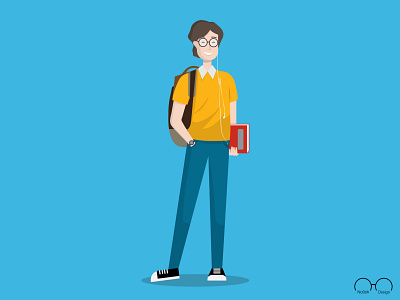 Student character character design happy illustrations illustrator student