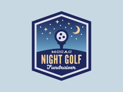 Night Golf badge enclosure golf logo night golf sports