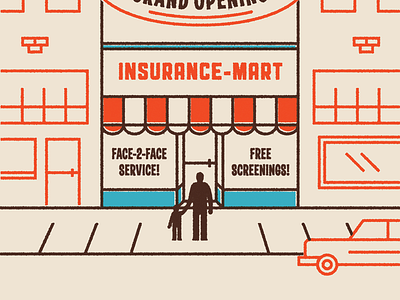 Insurance-Mart building illustration store vector