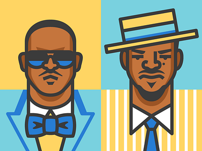 Outkast andre 3000 big boi hip hop illustration music outkast portrait rap vector