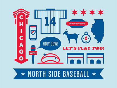 North Side Baseball baseball chicago cubs mlb north side screen print vector