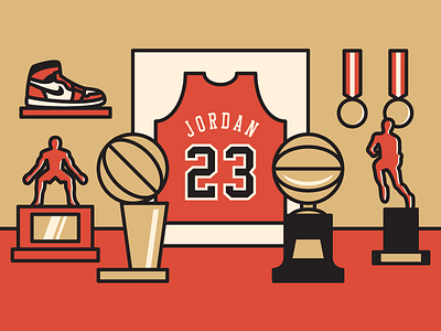 Michael Jordan basketball bulls chicago chicago bulls illustration michael jordan nba sports trophy trophy room vector