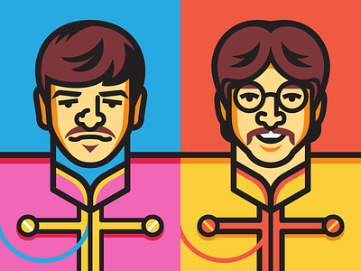 Ringo & John beatles illustration john lennon ringo starr sgt pepper the beatles vector