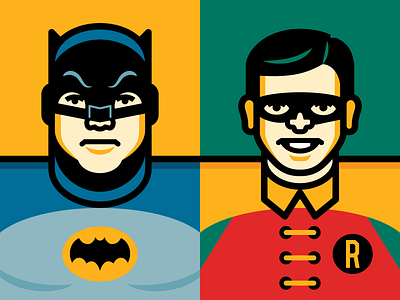 Batman & Robin batman comic con comics illustration portraits robin super hero vector