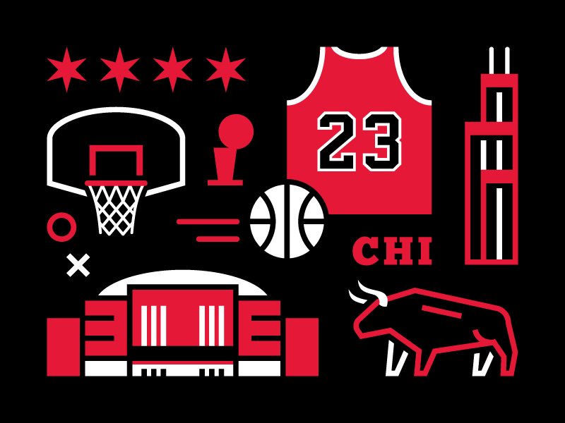 Chicago Basketball basketball windy city vector illustration united center michael jordan chicago bulls bulls chicago