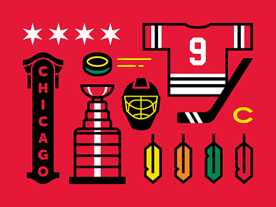 Chicago Hockey blackhawks chicago chicago blackhawks hockey illustration nhl sports vector windy city