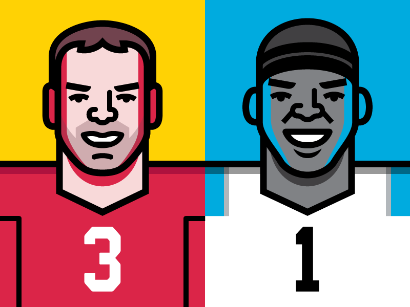 NFC Championship arizona cardinals cam newton carolina panthers carson palmer football illustration nfl vector