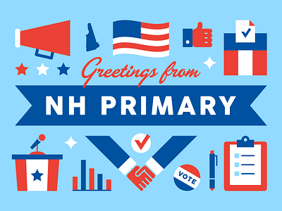 New Hampshire Postcard illustration new hampshire politics postcard vector
