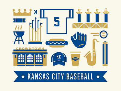 Kansas City Baseball baseball crowntown kansas kansas city kauffman stadium kc missouri mlb poster royals screen print
