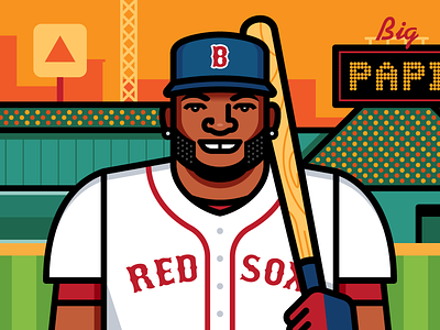 David Ortiz baseball big papi boston david ortiz illustration mlb portrait red sox sports vector