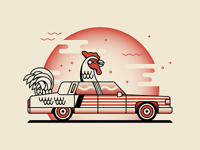 Chicken Car Part Deux chicken car decatur illinois illustration