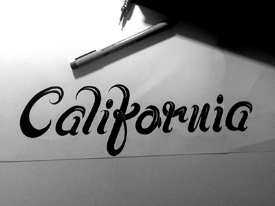 Cali a dimension drawing gold handmade ink lettering pen silver sketch type typography